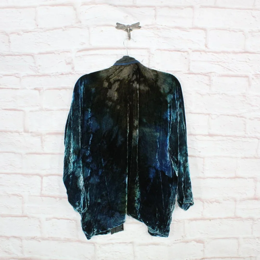 *Womens Blue Cotton Polyester Blend Reversible Open Cardigan Size M - Picture 4 of 8